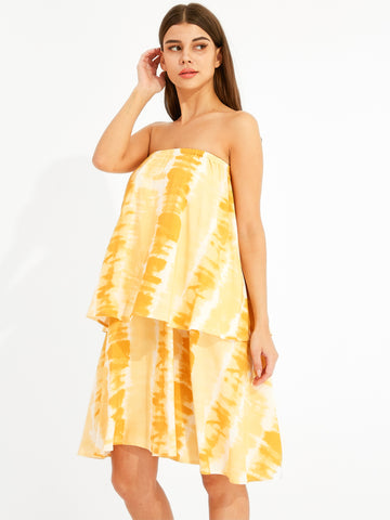 Sierra Tie-Dye Ruffled Dress